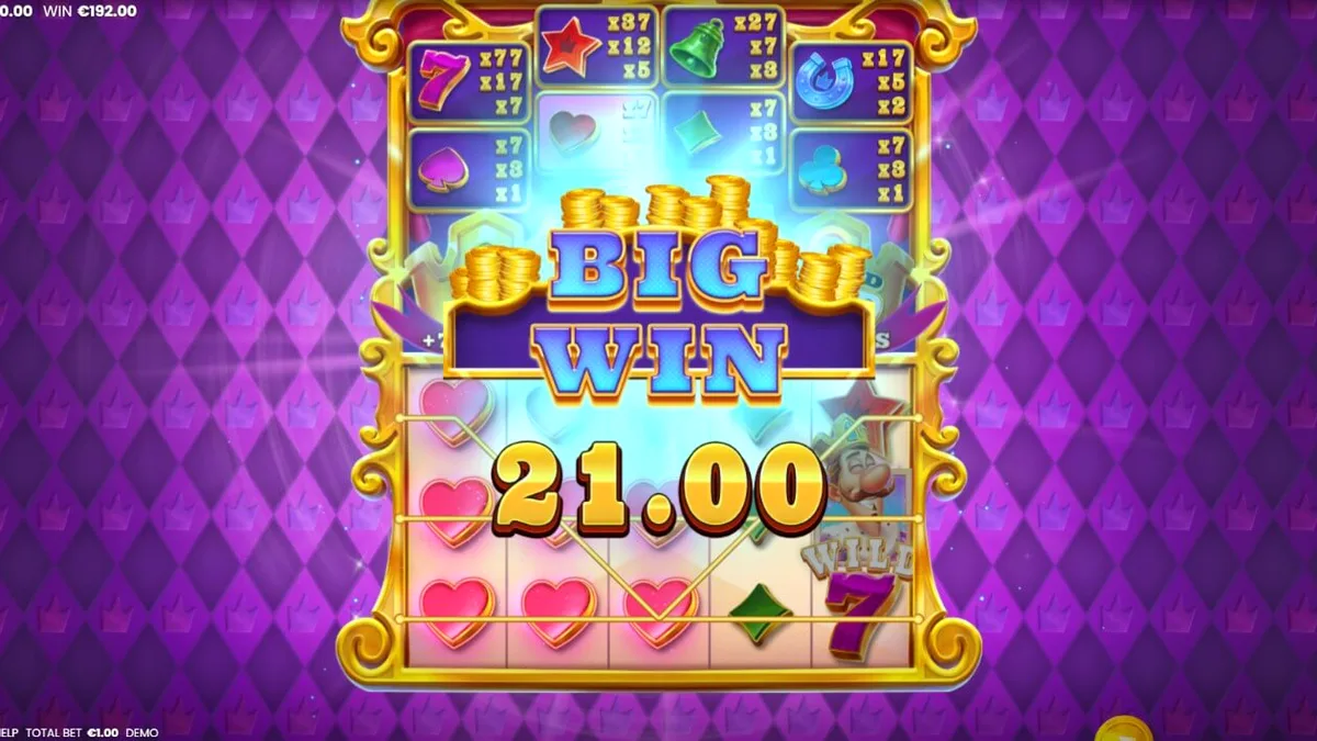 King of 7’s slot machine interface with royal crown and lucky 7 symbols